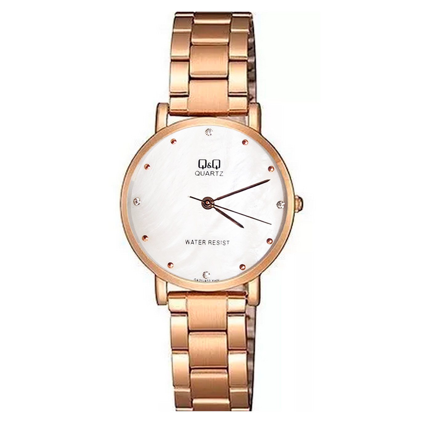 Reloj Q&q Qyq Elegante Glamour Acero + Estuche Dama